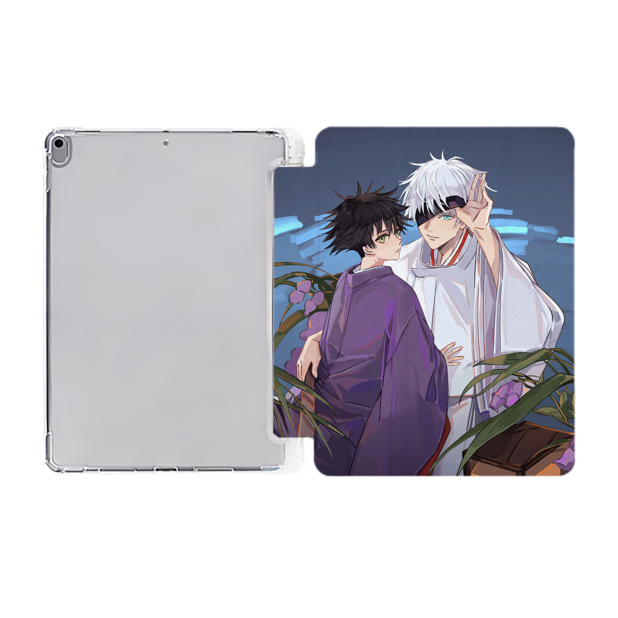 （画像用） 呪術廻戦 Jujutsu Kaisen IPad ケース ペン収納付き 三つ折りスタンド PUレザー×シリコン 対応機種9.5/10.5/10.9インチ